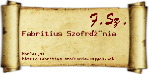 Fabritius Szofrónia névjegykártya